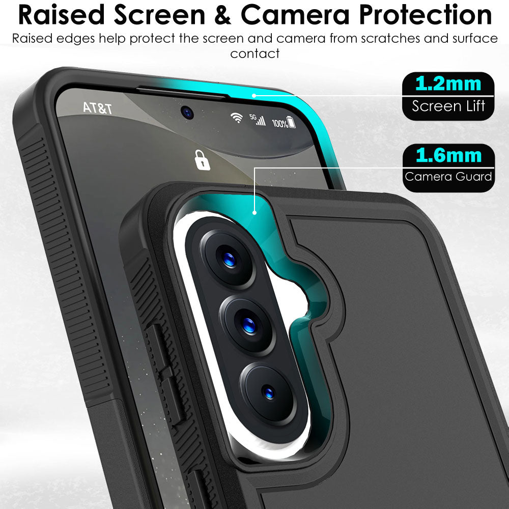 TECHGEAR Tough Rugged Case for Samsung Galaxy A37 5G / A36 5G / A56 5G – Heavy Duty Shockproof Work Phone Case with Dual Layer Protection, Non-Slip Grip & Raised Screen Protection (Black)