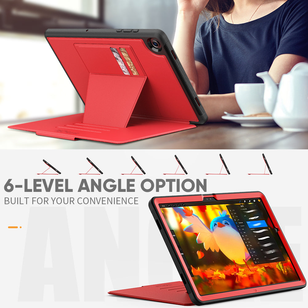 TECHGEAR Enduro Case for Samsung Galaxy Tab A11+ / A11 Plus 11"(SM-X230/X236) – Rugged Magnetic Smart Case with Stand, Card Slot & Trolley Compatible [Auto Sleep/Wake]