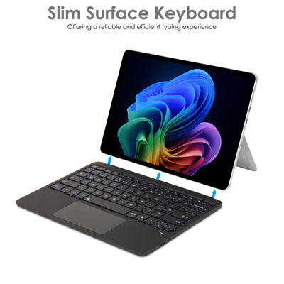 [Surface Keyboard] Slim Wireless Bluetooth Keyboard Cover, 7 Color Backlight, Precision Multi-Touch Trackpad for Microsoft Surface Pro 12