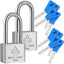 Sharkbyte [Never Rust] Long Shackle Heavy Duty Waterproof Outdoor Padlock with 4 Keys [40mm / 50mm] 100% Stainless Steel Hardened Body & Mechanism, Weatherproof Lock, Anti-Corrosion for Locker, Shed, Garage, Gym etc
