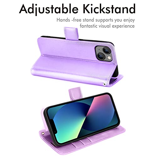 [Wallet Case] Protective Cover with Cash & Card Holder, Stand and Wrist Strap For Apple iPhone 15 Plus