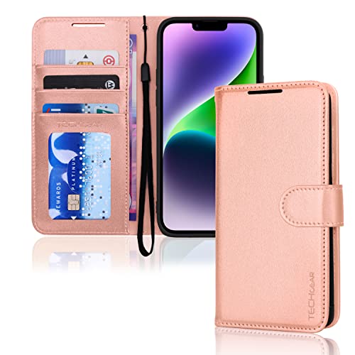 [Wallet Case] Protective Cover with Cash & Card Holder, Stand and Wrist Strap For Apple iPhone 15