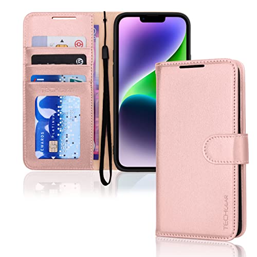 [Wallet Case] Protective Cover with Cash & Card Holder, Stand and Wrist Strap For Apple iPhone 15