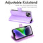 [Wallet Case] Protective Cover with Cash & Card Holder, Stand and Wrist Strap For Apple iPhone 15