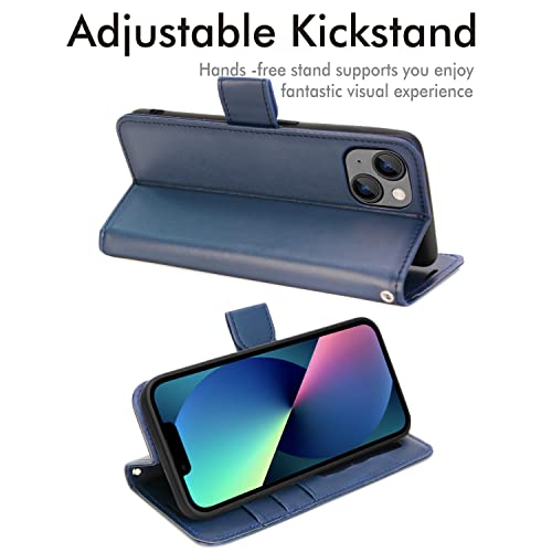 [Wallet Case] Protective Cover with Cash & Card Holder, Stand and Wrist Strap For Apple iPhone 15 Plus