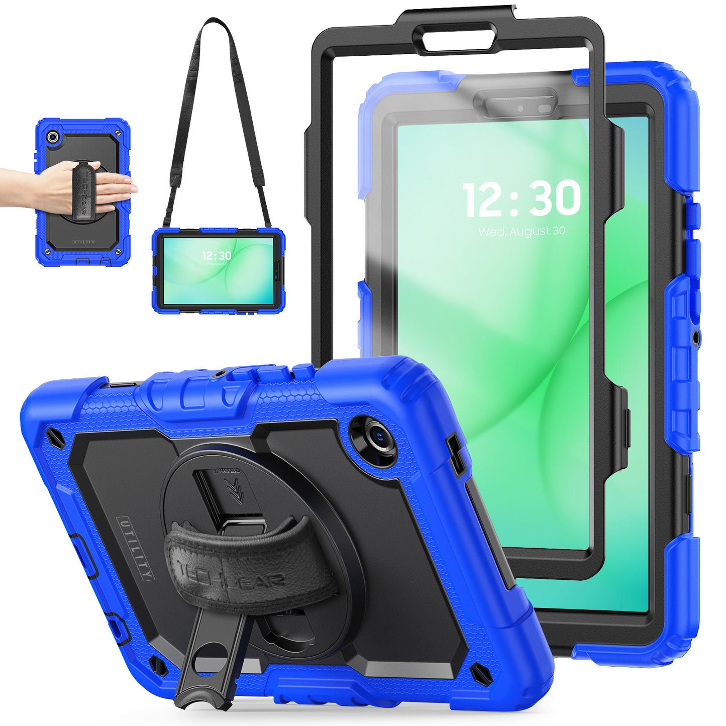 TECHGEAR UTILITY Case for Samsung Galaxy Tab A11 8.7" (SM-X130 / SM-X135) Tough Rugged Shockproof Case, 360 Stand, Hand Strap & Shoulder Strap