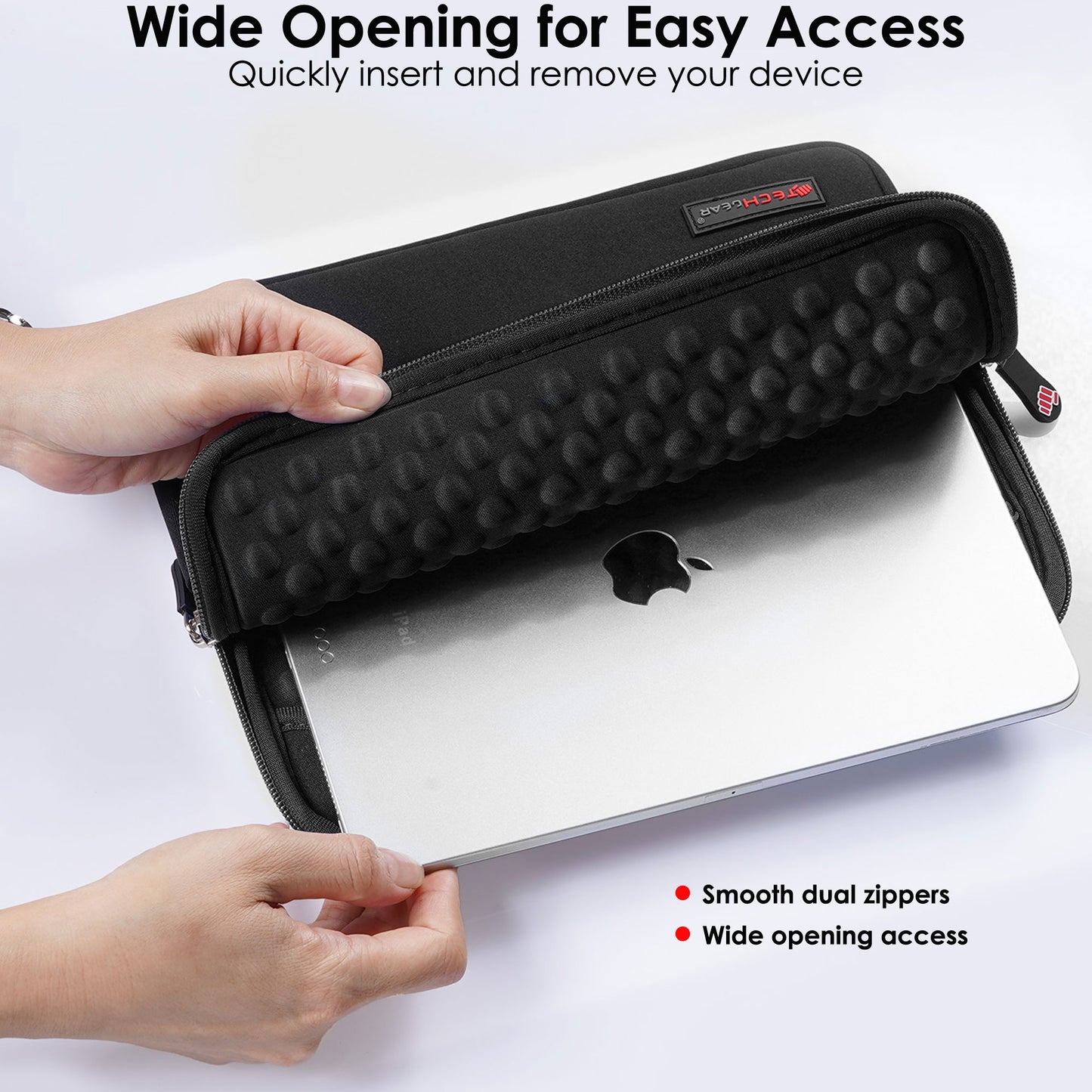 TECHGEAR Tablet Sleeve Case 7–13 Inch - Shockproof Neoprene Pouch with Bubble Protection, Zip Pocket, Slim Protective iPad Samsung Tablet Laptop Sleeve