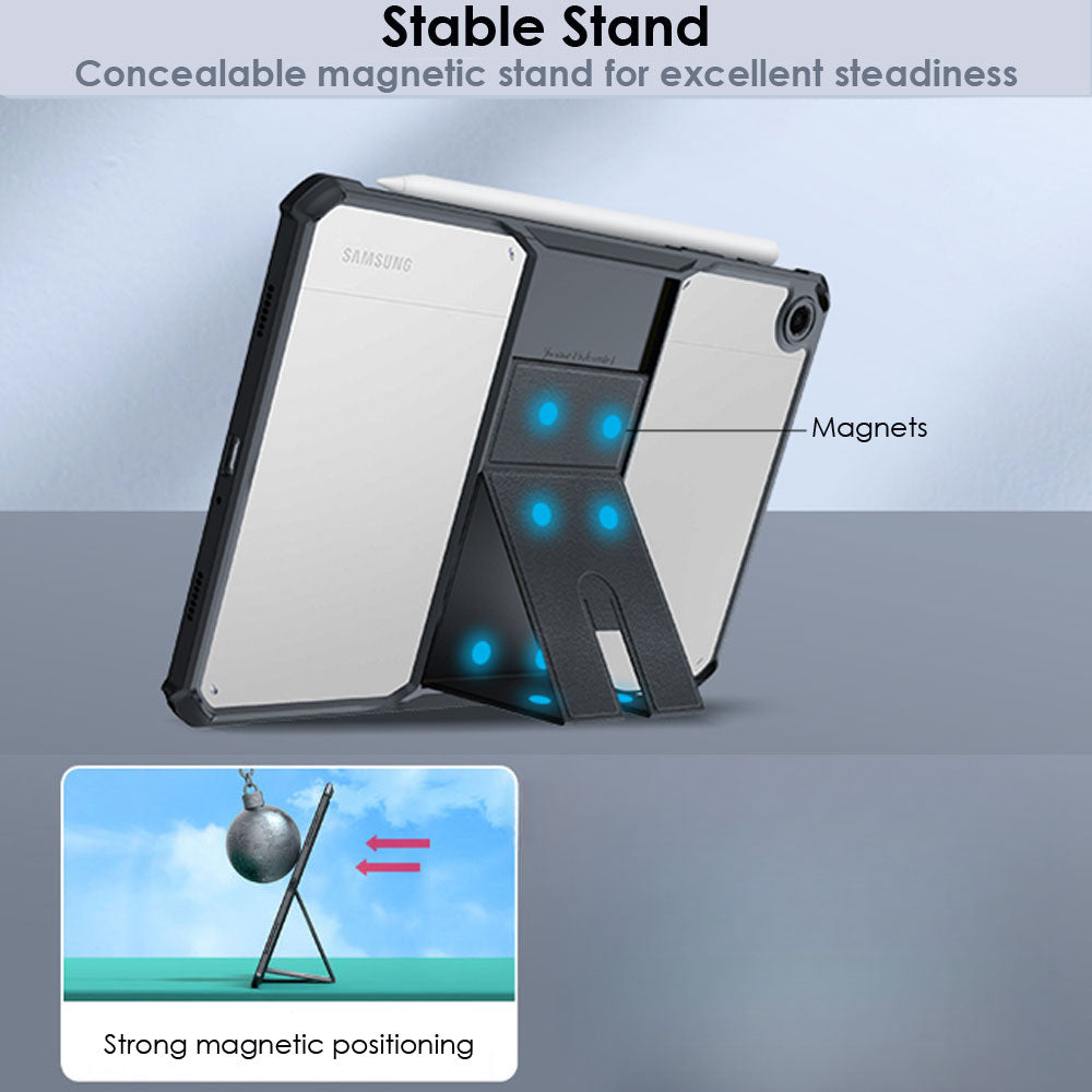 TECHGEAR Fusion Armour Case for Samsung Galaxy Tab A11 Plus 11" (SM-X230 / SM-X236) Slim Hybrid Rugged Bumper Case with Stand & Clear Back