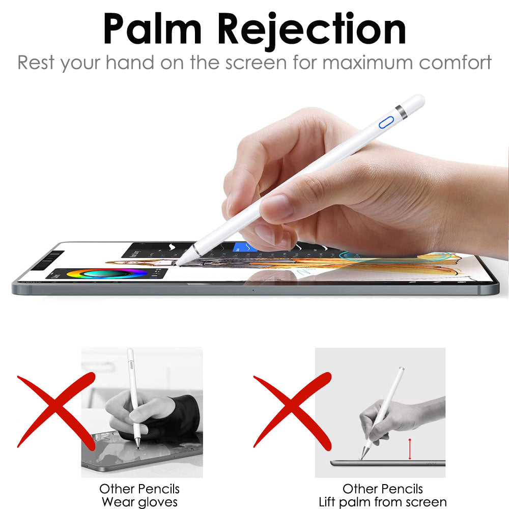 Stylus Pen for iPad with Palm Rejection, TECHGEAR Active Pencil Compatible with (2018-2025) iPad Pro 11/12.9/13 inch, iPad A16 11th/10th/9th/8th/7th/6th, Air 11/13/5th/4th/3rd, Mini 7th/6th/5th Gen