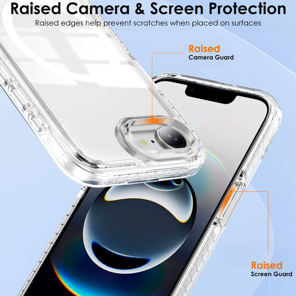 TECHGEAR Clear Magnetic Case for iPhone 17e / iPhone 16e - MagSafe Compatible Shockproof Hybrid Phone Case with Hard Clear Back, TPU Bumper and Slim Transparent Protection