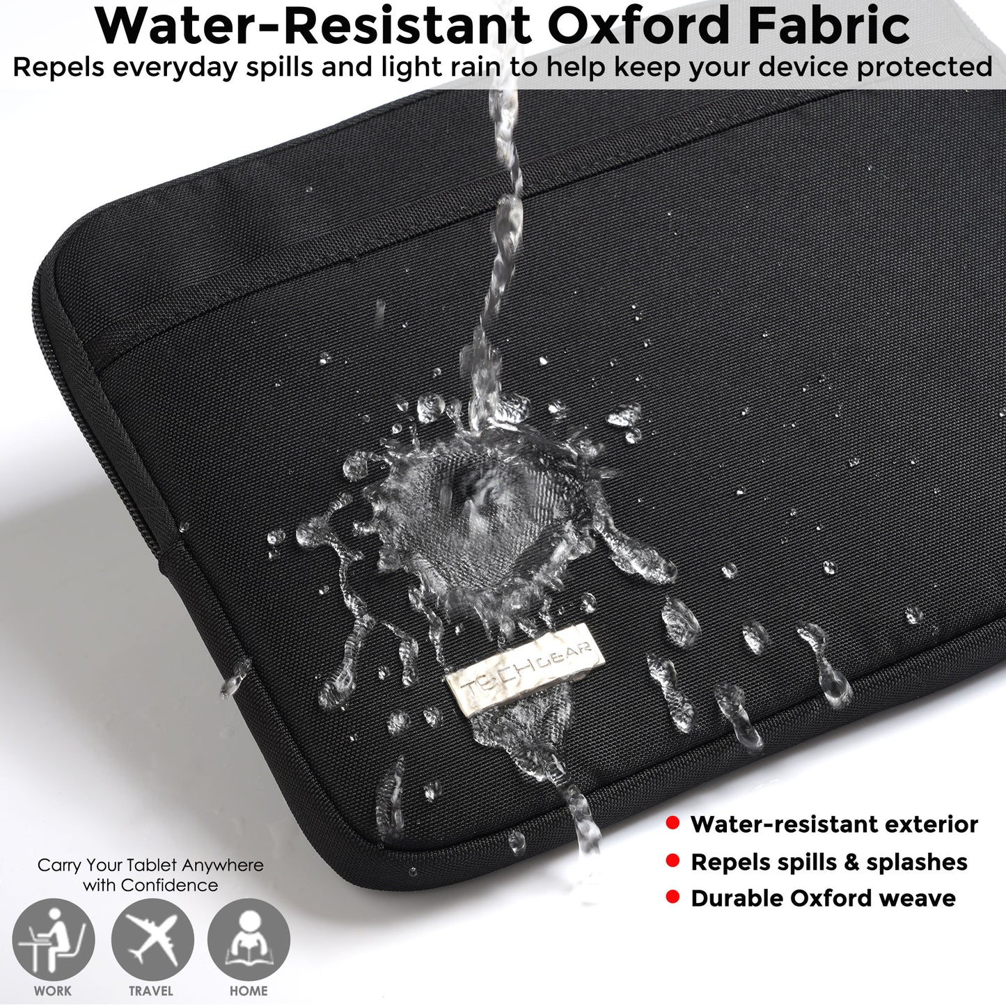 TECHGEAR AirShock Universal Tablet Sleeve | Shockproof Protective Sleeve Case for 7-13 Inch Tablets | Water-Resistant Oxford Fabric with Front Storage Pocket