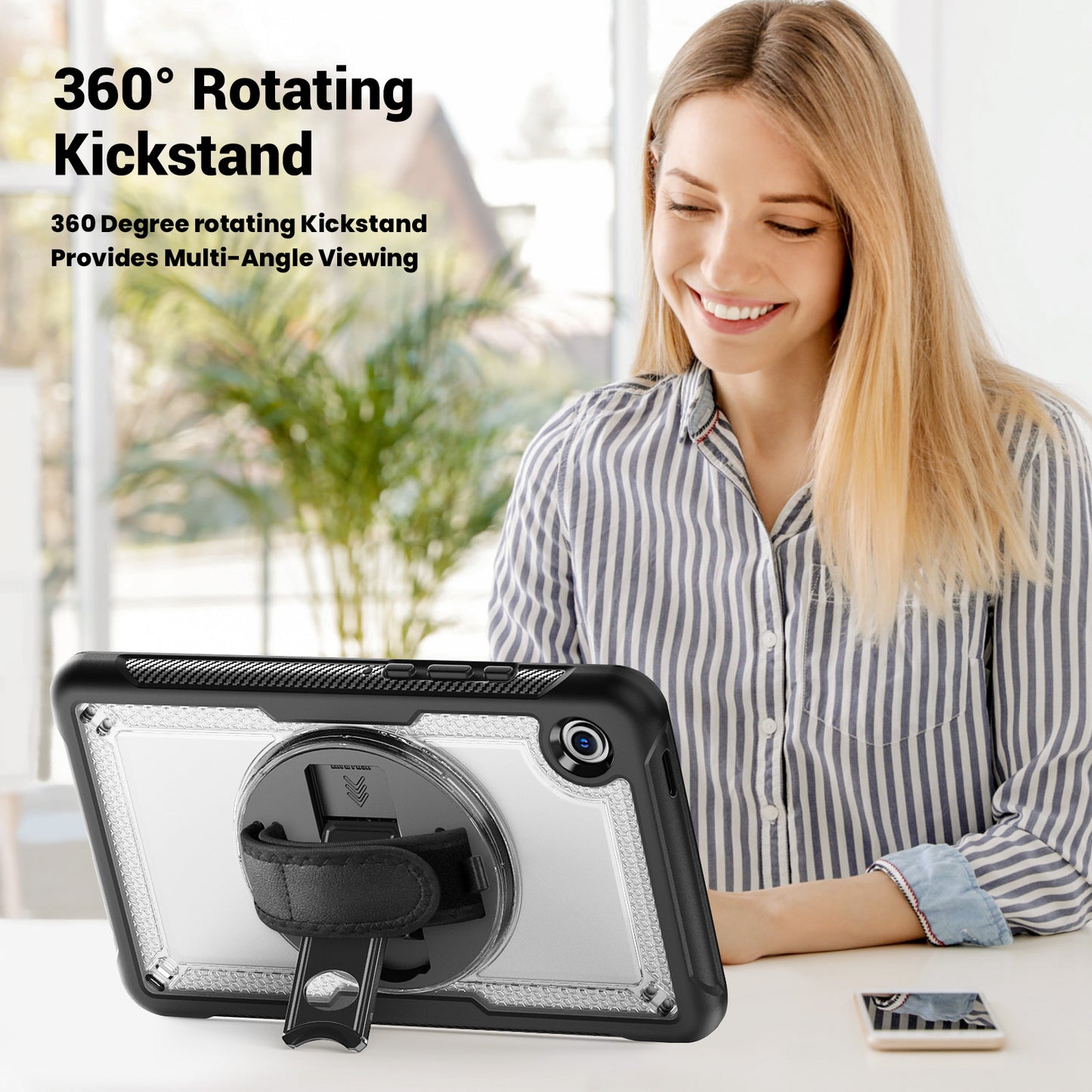 TECHGEAR JOLT Case for Samsung Galaxy Tab A11 8.7" (SM-X130 / SM-X135) – Slim Rugged Case with 360° Stand, Hand Strap & Shoulder Strap