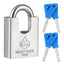 Sharkbyte [Never Rust] Concealed Shackle Heavy Duty Waterproof Outdoor Padlock with 4 Keys [50mm / 60mm] 100% Stainless Steel Hardened Body & Mechanism, Weatherproof Lock, Anti-Corrosion for Container, Locker, Shed, Warehouse, Garage, Gate etc