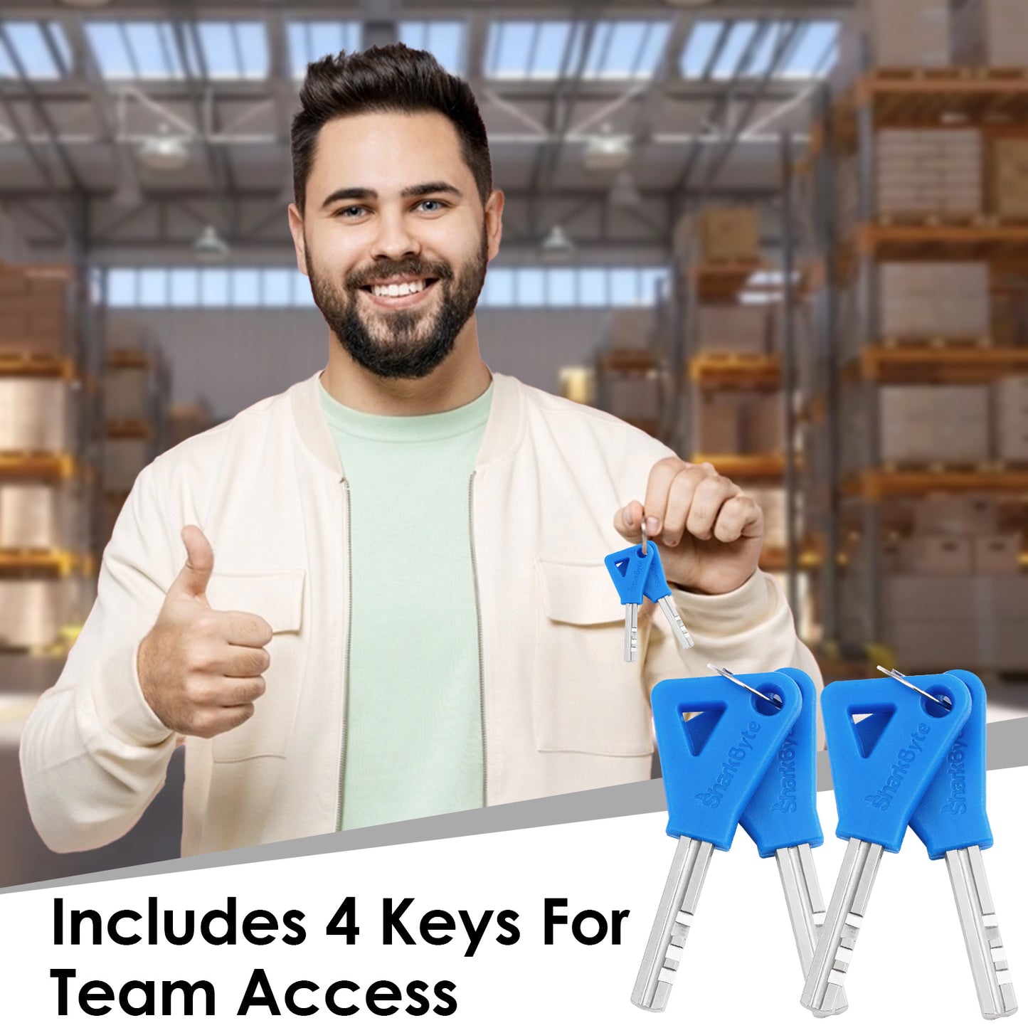Sharkbyte [Never Rust] Concealed Shackle Heavy Duty Waterproof Outdoor Padlock with 4 Keys [50mm / 60mm] 100% Stainless Steel Hardened Body & Mechanism, Weatherproof Lock, Anti-Corrosion for Container, Locker, Shed, Warehouse, Garage, Gate etc
