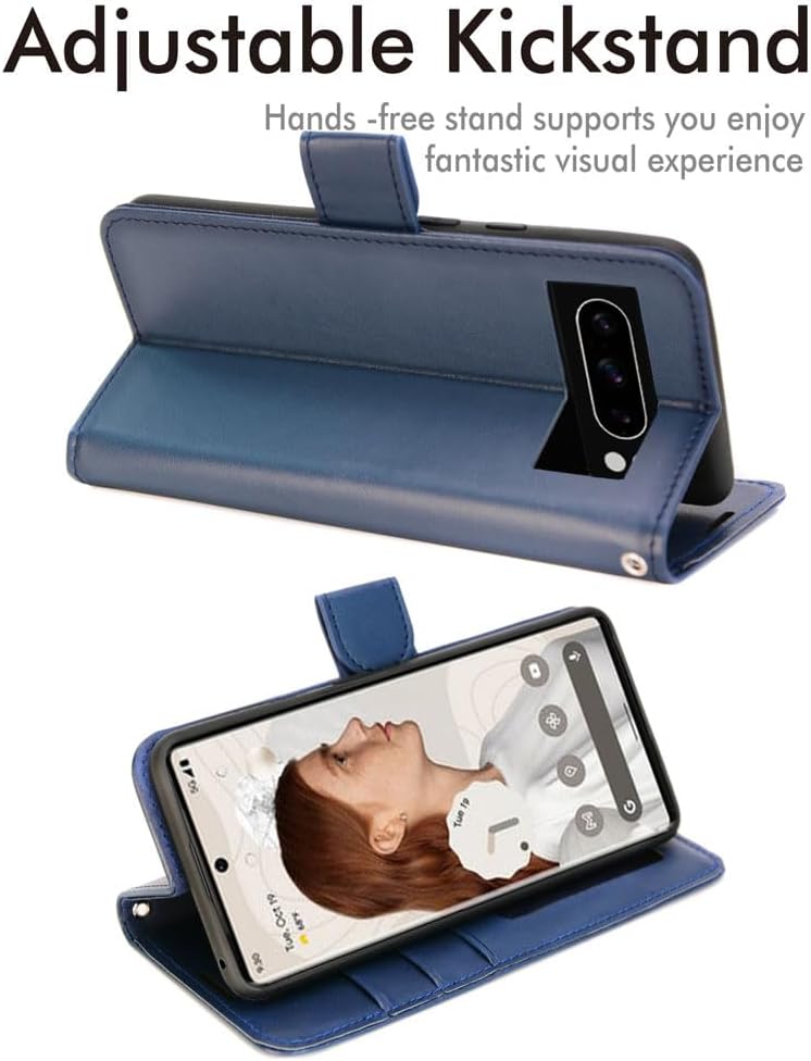 [Wallet Case] Protective Cover with Cash & Card Holder, Stand and Wrist Strap For Google Pixel 8 Pro