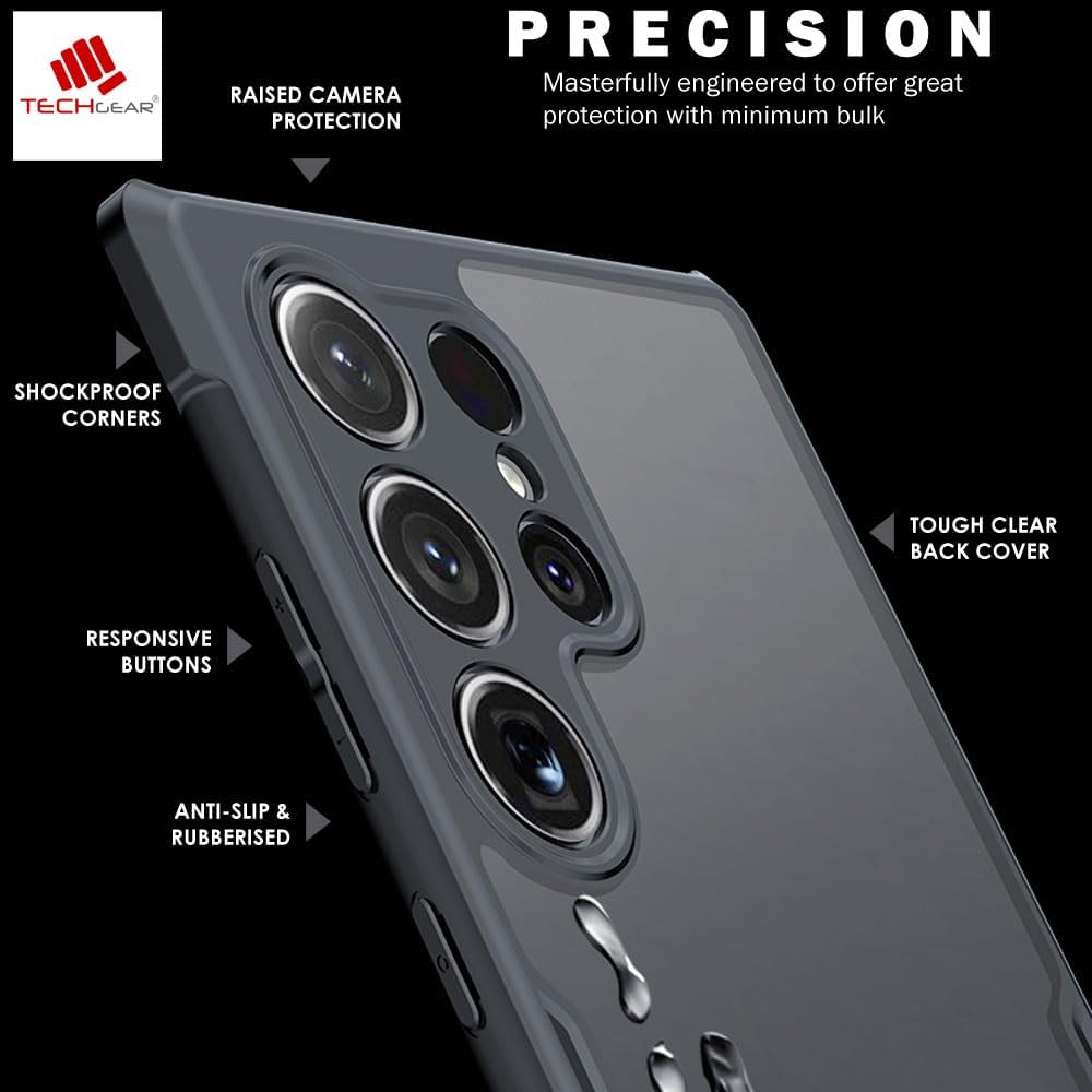[Fusion Armour] Premium Hybrid Tough Rugged Protective Bumper Case Heavy Duty Protection with Clear Back For Samsung Galaxy S24 Ultra