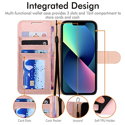 [Wallet Case] Protective Cover with Cash & Card Holder, Stand and Wrist Strap For Apple iPhone 15 Plus