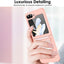 Samsung Galaxy Z Flip 5 Screen Protector Case, Z Flip 5 Case with Stylish Leather Hinge & Metal Trim, Hard PC Shockproof [Screen Protector] Case
