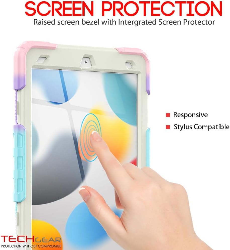 [ArmourSHIELD Case] Full Body Tough Rugged Case with Folding Stand & Screen Protector For Apple iPad 10.2" 2021/2020/2019 [9th/8th/7th Generation]