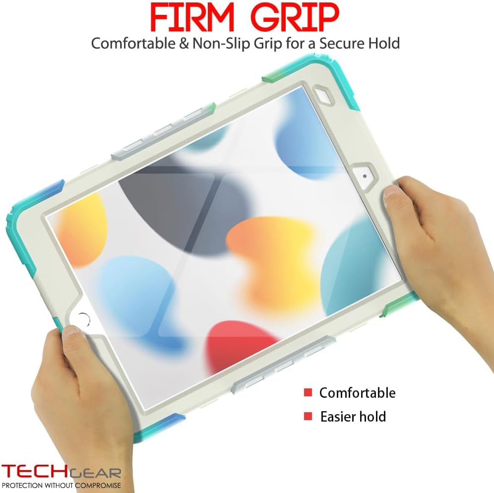 [ArmourSHIELD Case] Full Body Tough Rugged Case with Folding Stand & Screen Protector For Apple iPad 10.2" 2021/2020/2019 [9th/8th/7th Generation]