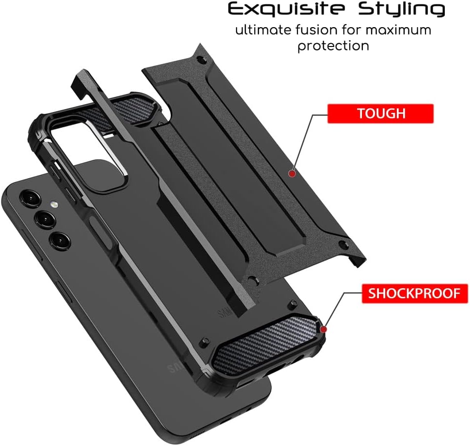 [Tough Armoured] ShockProof, Rugged, Heavy Duty Protective Impact Case Cover for Samsung Galaxy A15 5G