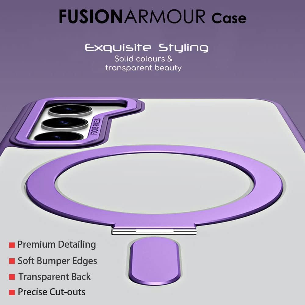 [Fusion Armour Ring] Premium Tough Protective Magnetic Ring Kickstand Case, MagSafe Case for Samsung Galaxy S24 Plus