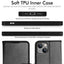 [Wallet Case] Protective Cover with Cash & Card Holder, Stand and Wrist Strap For Apple iPhone 15 Plus