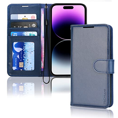 [Wallet Case] Protective Cover with Cash & Card Holder, Stand and Wrist Strap For Apple iPhone 15 Pro