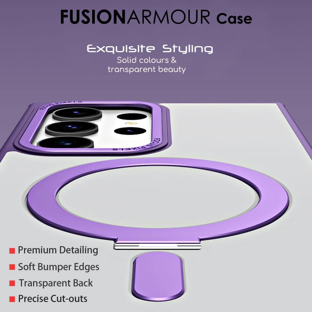 [Fusion Armour Ring] Premium Tough Protective Magnetic Ring Kickstand Case, MagSafe Case for Samsung Galaxy S24 Ultra