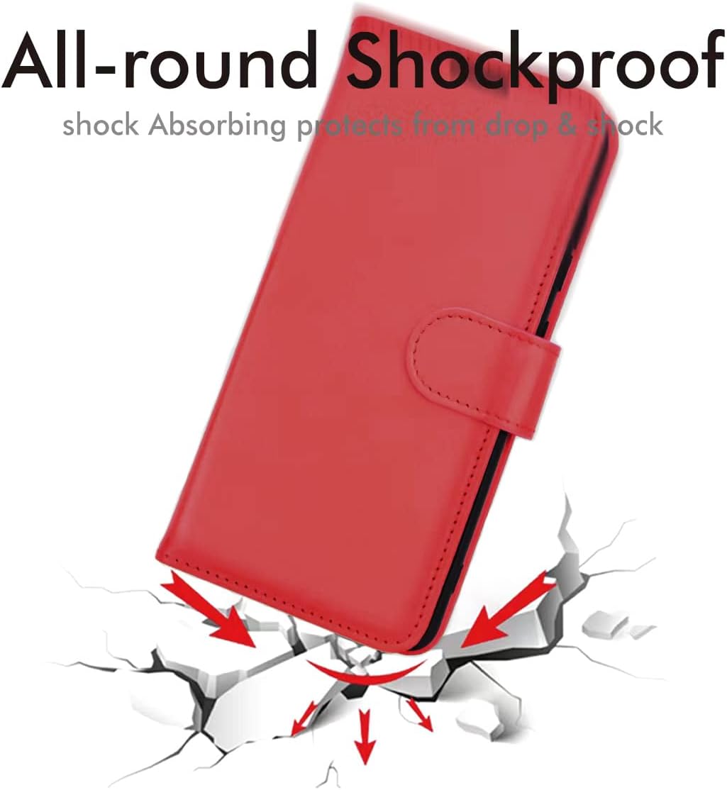 [Leather Wallet Case] Protective Cover with Cash & Card Holder, Stand and Wrist Strap For Samsung Galaxy S24 5G