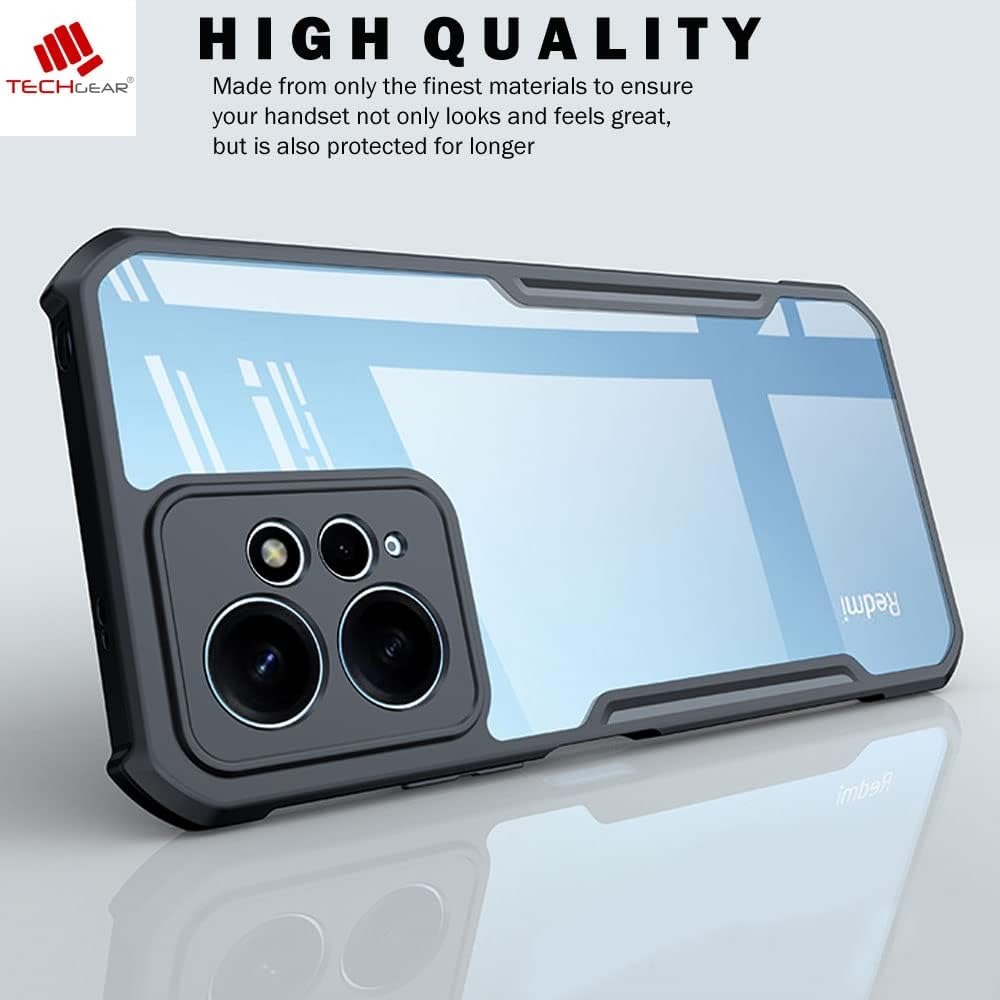 [Fusion Armour Case] Premium Hybrid Tough Heavy Duty, Clear Back, Bumper Case for Xiaomi Redmi Note 12 5G