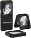 Samsung Galaxy Z Flip 5 Screen Protector Case, Z Flip 5 Case with Stylish Leather Hinge & Metal Trim, Hard PC Shockproof [Screen Protector] Case