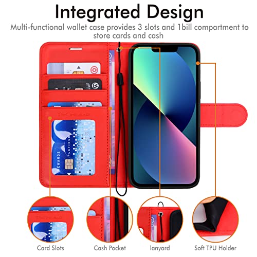 [Wallet Case] Protective Cover with Cash & Card Holder, Stand and Wrist Strap For Apple iPhone 15 Plus