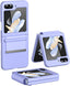 Samsung Galaxy Z Flip 5 Screen Protector Case, Z Flip 5 Case with Stylish Leather Hinge & Metal Trim, Hard PC Shockproof [Screen Protector] Case