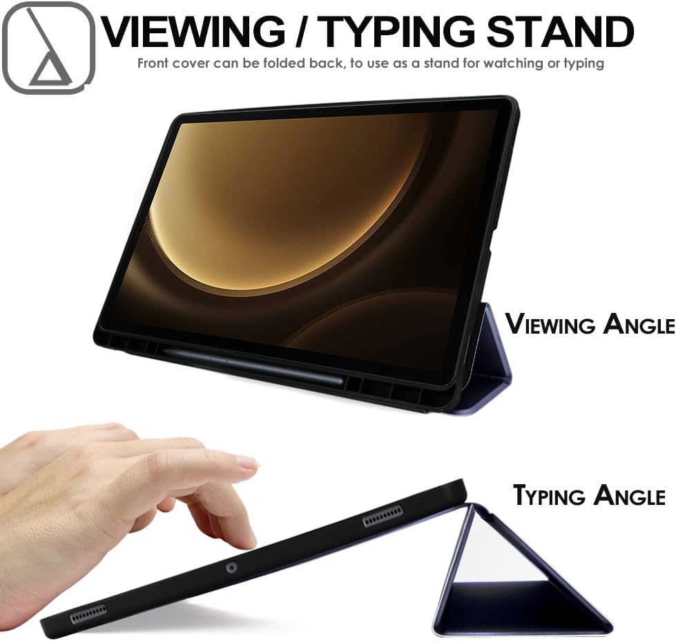 [Smart Case] Slim Stand Cover with Auto Sleep/Wake for Samsung Galaxy Tab S9 FE Plus 12.4" (SM-X610 / SM-X616)
