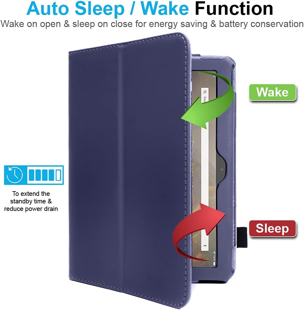 [Folio Case] Smart Cover Stand with Auto Sleep/Wake & Hand Strap for Amazon Fire Max 11" 2023 / 13th Generation