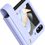Samsung Galaxy Z Flip 5 Case, Z Flip 5 Leather Case with Leather Finger Holder, Hard PC Shockproof Case