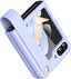 Samsung Galaxy Z Flip 5 Case, Z Flip 5 Leather Case with Leather Finger Holder, Hard PC Shockproof Case
