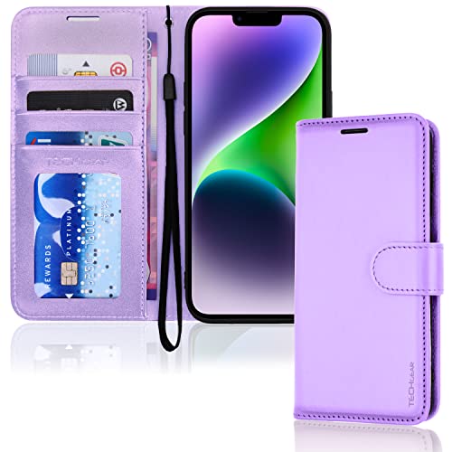 [Wallet Case] Protective Cover with Cash & Card Holder, Stand and Wrist Strap For Apple iPhone 15