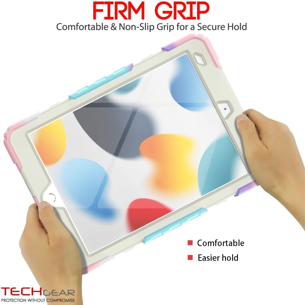[ArmourSHIELD Case] Full Body Tough Rugged Case with Folding Stand & Screen Protector For Apple iPad 10.2" 2021/2020/2019 [9th/8th/7th Generation]
