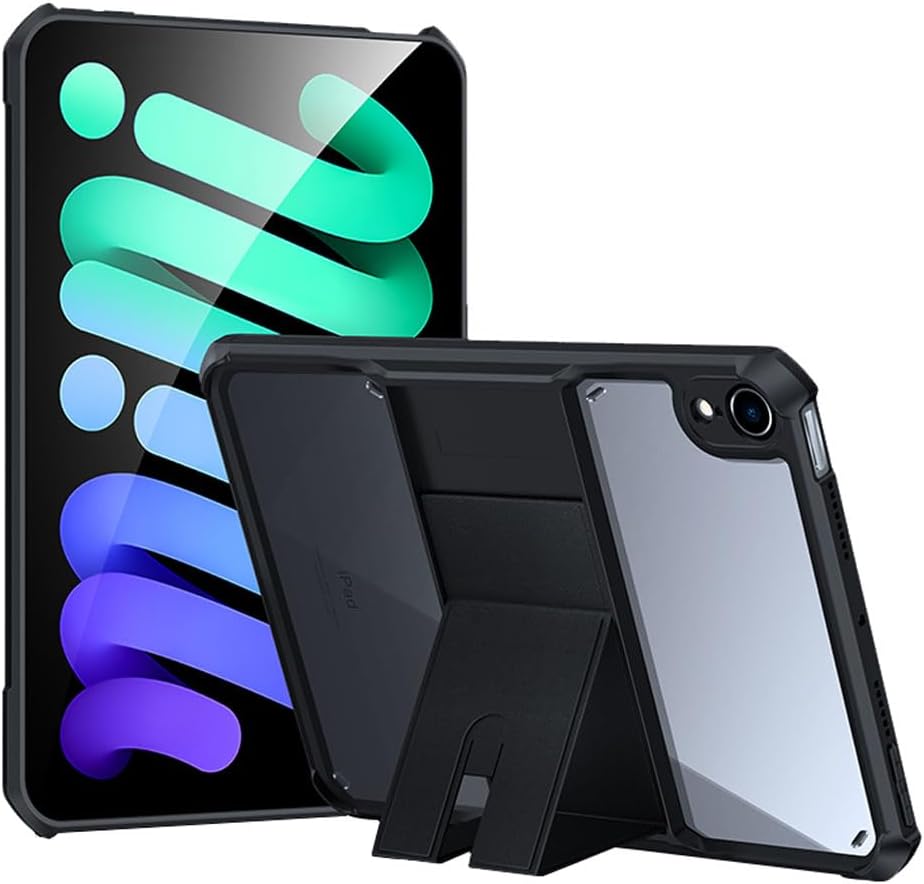 [Fusion Armour] Premium Slim Hybrid Tough Rugged Protective Bumper Case With Stand, Heavy Duty with Clear Back for Apple iPad Mini 6