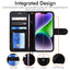 [Wallet Case] Protective Cover with Cash & Card Holder, Stand and Wrist Strap For Apple iPhone 15