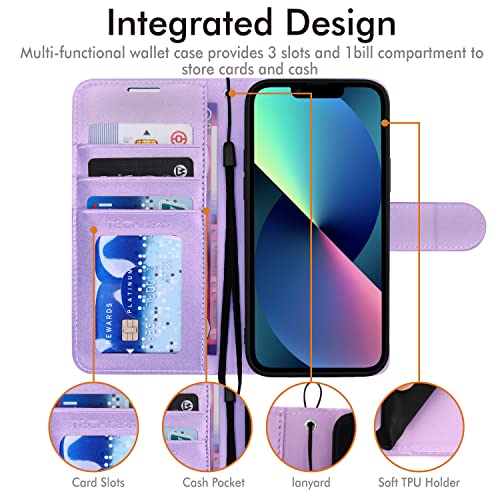 [Wallet Case] Protective Cover with Cash & Card Holder, Stand and Wrist Strap For Apple iPhone 15 Plus