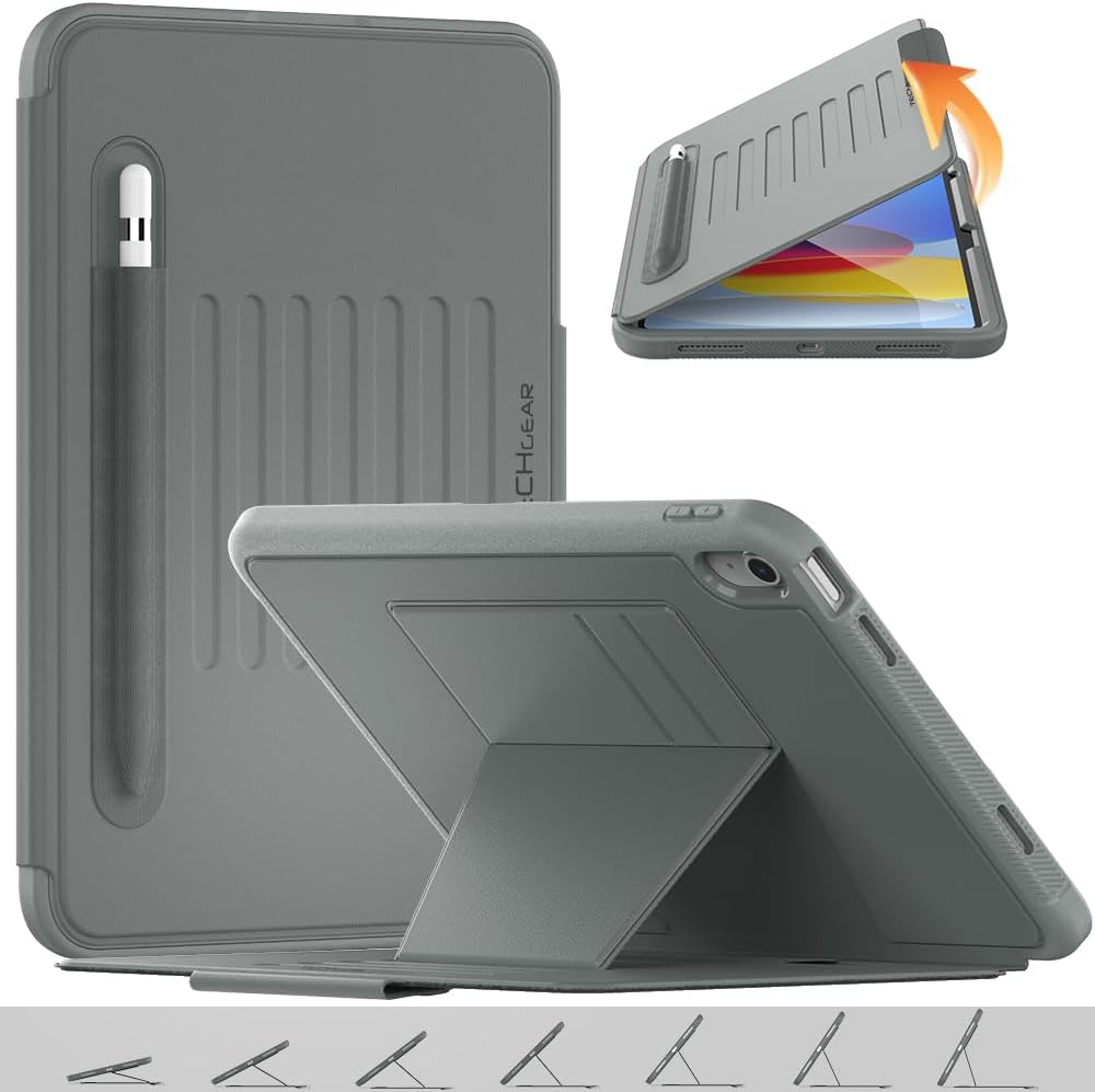 [Enduro Case] Tough Strong Magnetic & Flip Case [Auto Sleep/Wake] Cover with Multi-Angle Stand & Card Slot For Apple iPad 11th & 10th Generation, iPad 2025 / 2022