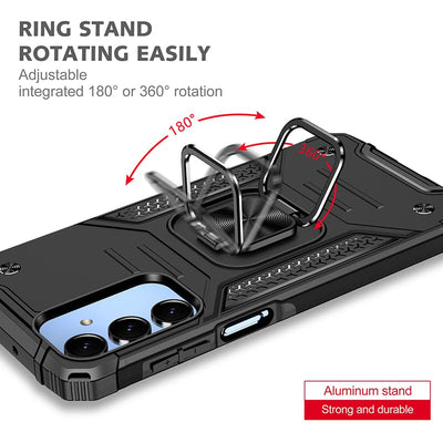 [Tough Armour] Samsung Galaxy A16 5G / A16 4G Military Grade Heavy Duty Protective Case with Magnetic Metal Ring Kickstand