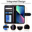 [Wallet Case] Protective Cover with Cash & Card Holder, Stand and Wrist Strap For Apple iPhone 15 Plus
