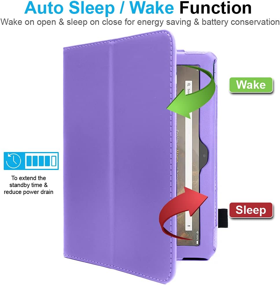 [Folio Case] Smart Cover Stand with Auto Sleep/Wake & Hand Strap for Amazon Fire Max 11" 2023 / 13th Generation