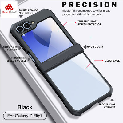 [Fusion Armour] Samsung Galaxy Z Flip 7 Premium Fusion Tough Rugged Screen Protector & Hinge Case