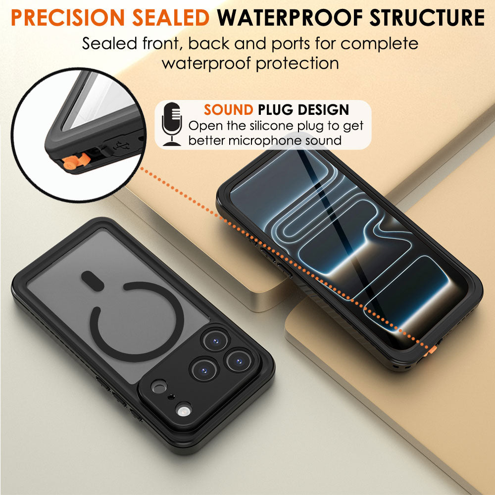 TECHGEAR Waterproof MagSafe Charging Case for iPhone 17 Pro 6.3" – IP68 Shockproof 360° Full Body Sealed Cover with Built-In Screen Protector