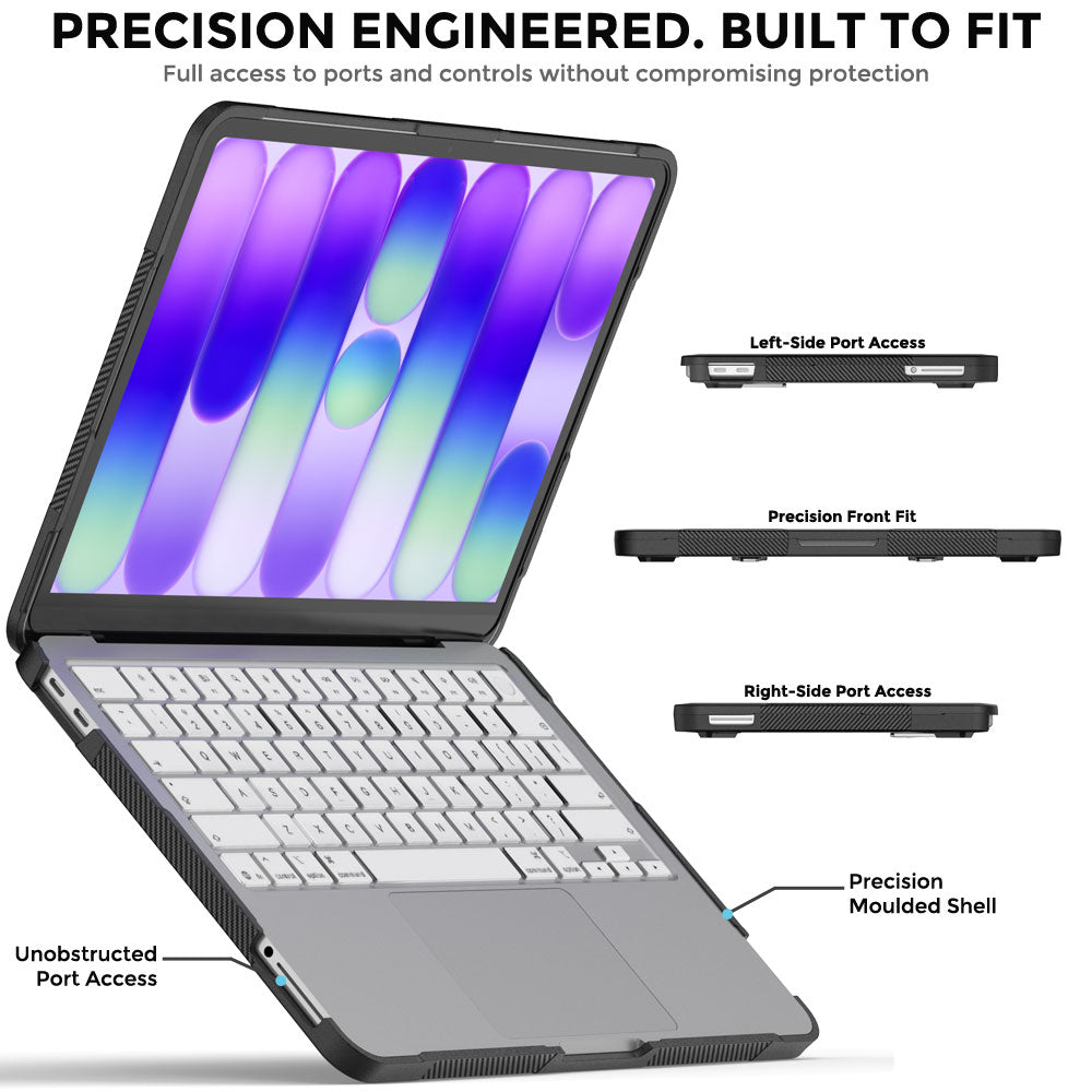 TECHGEAR BallisticWrap Case for MacBook Neo 13" (2026 A18 Pro) - Student Laptop Tough Hard Shell Cover with Kickstand, Shockproof TPU Edges